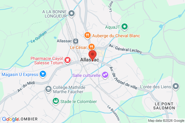 Carte de Allassac, France
