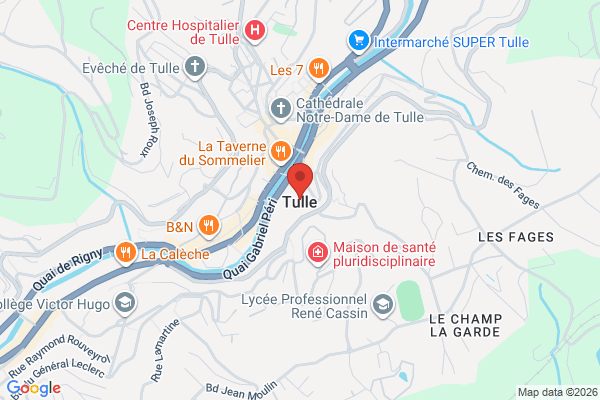 Carte de Tulle, France