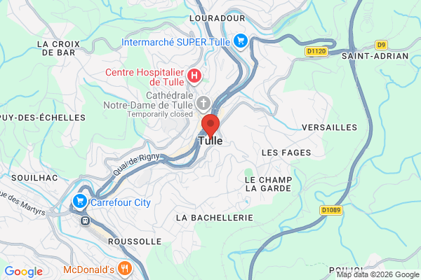 Carte de l'emplacement 19000 Tulle