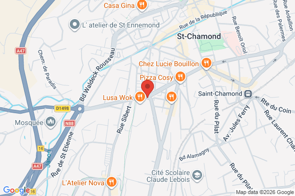 Carte de 2 Rue Maurice Bonnevialle, Saint-Chamond, France