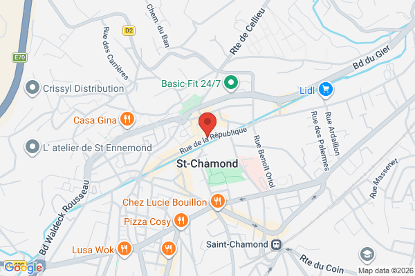 Carte de Rue de la République, Saint-Chamond, France