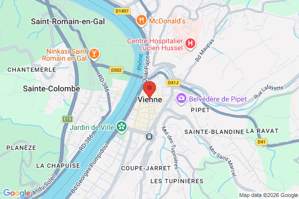 Carte de l'emplacement 38200 Vienne