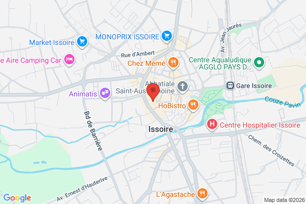 Carte de 7 Place de la République, Issoire, France