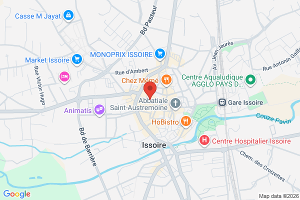 Carte de 5 Rue du Ponteil, Issoire, France