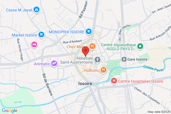 Carte de 28 Rue du Ponteil, Issoire, France