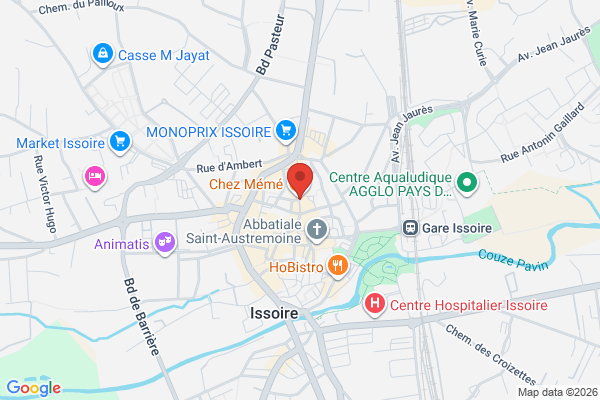 Carte de 38 Rue de la Berbiziale, Issoire, France