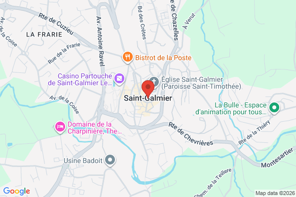 Carte de Saint-Galmier, France