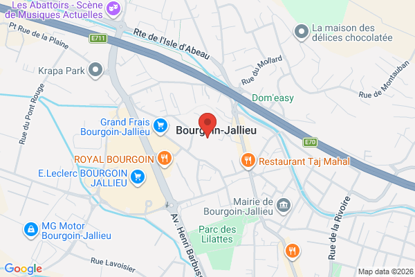 Carte de Bourgoin-Jallieu, France