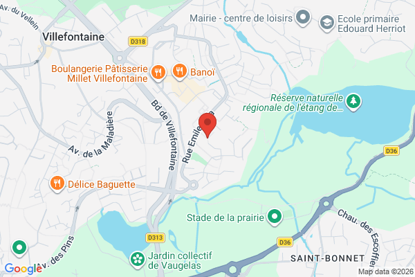 Carte de Rue Emile Zola, 38090 Villefontaine, France