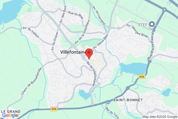 Carte de l'emplacement Local commercial 156 m² Villefontaine à vendre