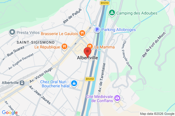 Carte de Albertville, France