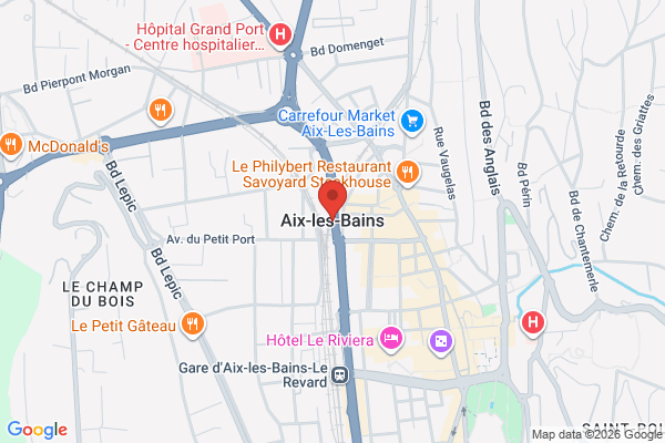Carte de Aix-les-Bains, France