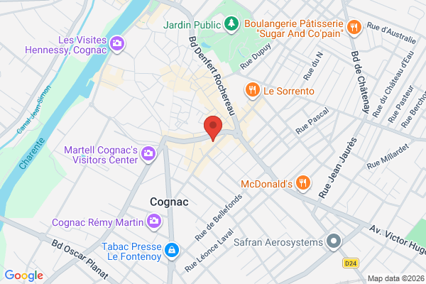 Carte de 16 Rue du 14 Juillet, Cognac, France