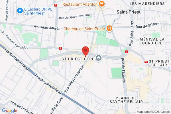 Carte de 1 Place des Nations Unis, Saint-Priest, France