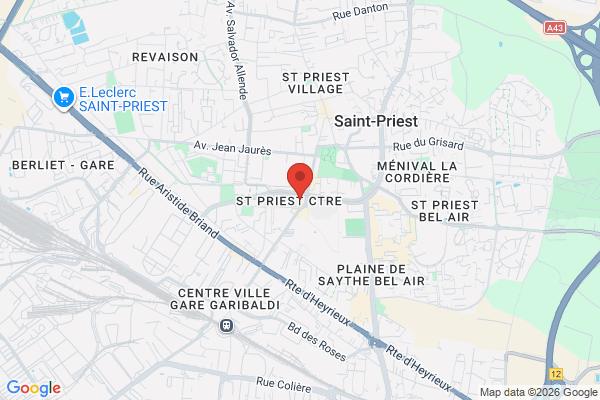 Carte de l'emplacement 69800 Saint-Priest