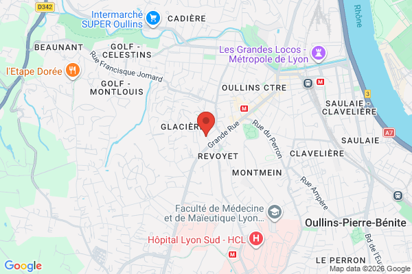 Carte de l'emplacement 69600 Oullins