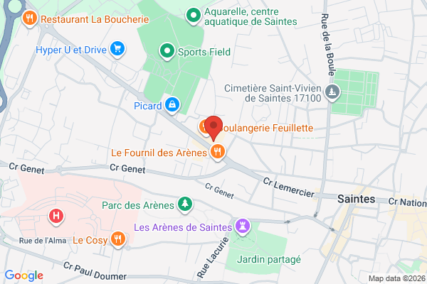 Carte de 30 Cours du Maréchal Leclerc, Saintes, France