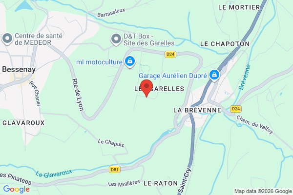 Carte de Les Garelles, Bessenay