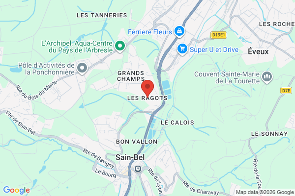 Carte de l'emplacement Local d'activité entrée de ville