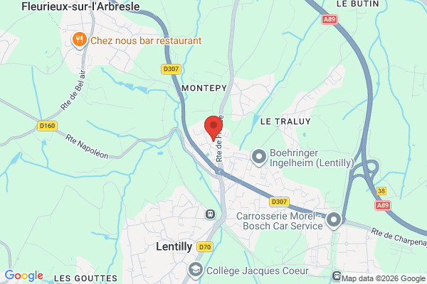 Carte de l'emplacement local d'activité / entrepôt