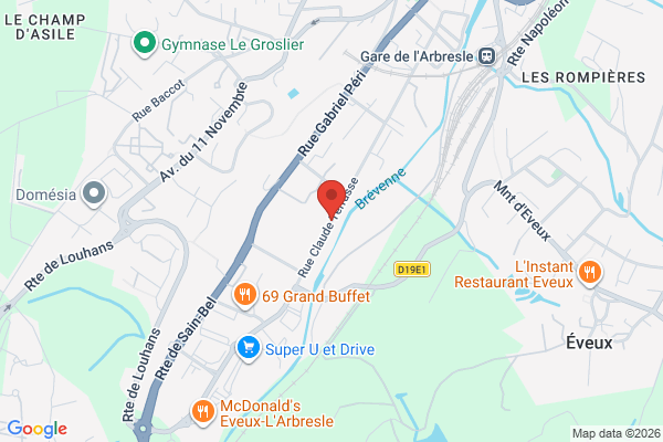 Carte de Rue Claude Terrasse, L'Arbresle