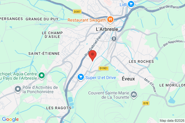 Carte de l'emplacement local zone commerciale