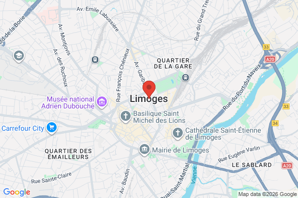 Carte de l'emplacement  Limoges