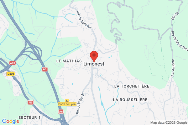 Carte de l'emplacement 69760 Limonest
