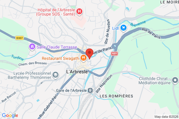 Carte de 14 Place Sapeon, L'Arbresle