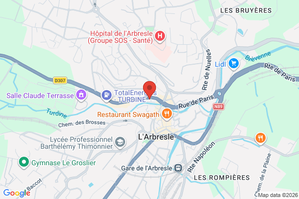 Carte de 11 Rue de Paris, L'Arbresle