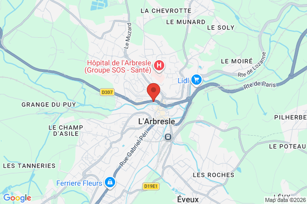 Carte de l'emplacement local commercial centre-ville