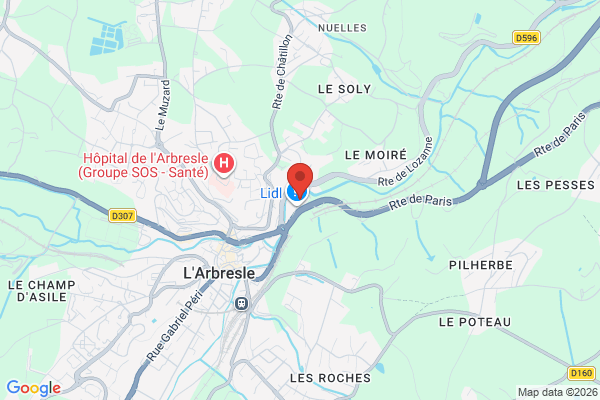 Carte de l'emplacement Local zone commerciale
