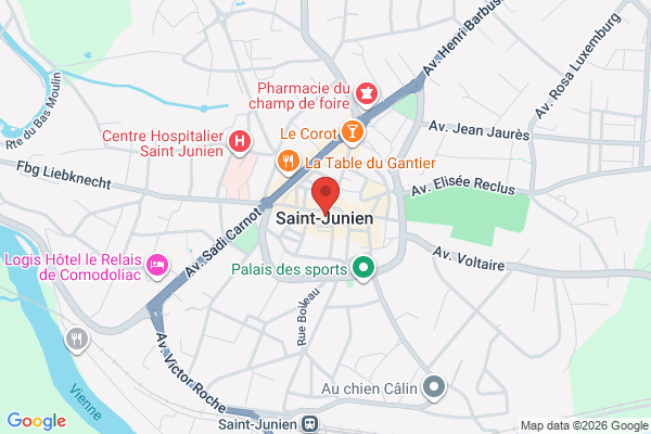 Carte de Saint-Junien, France