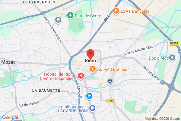 Carte de l'emplacement 63200 Riom