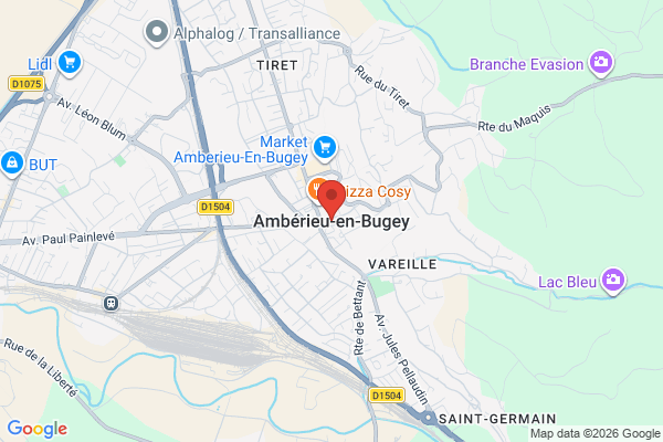 Carte de l'emplacement 01500 Ambérieu-en-Bugey