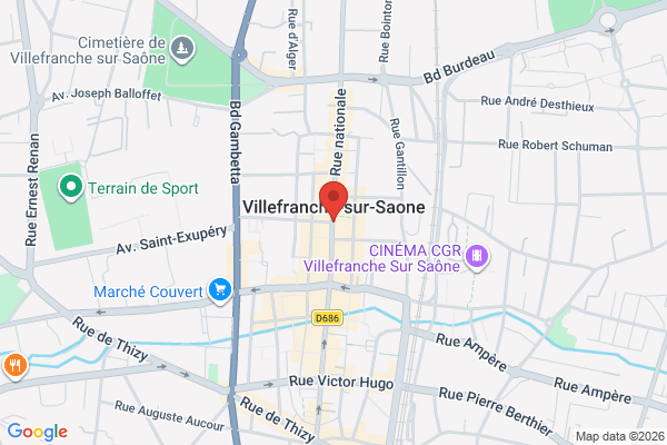 Carte de Villefranche-sur-Saône, France
