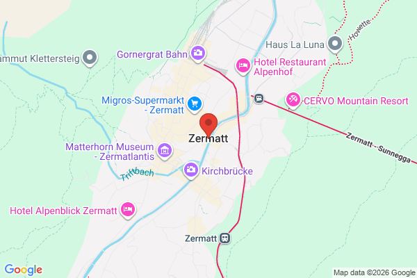 Carte de Zermatt, Switzerland