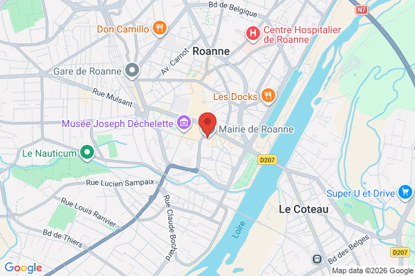 Carte de l'emplacement 42300 Roanne