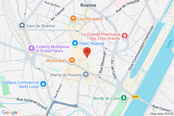 Carte de Rue Maréchal Foch, Roanne, France