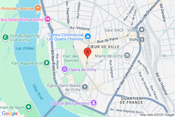 Carte de Rue Georges Clemenceau, Vichy, France