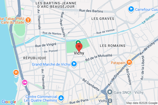 Carte de Vichy, France