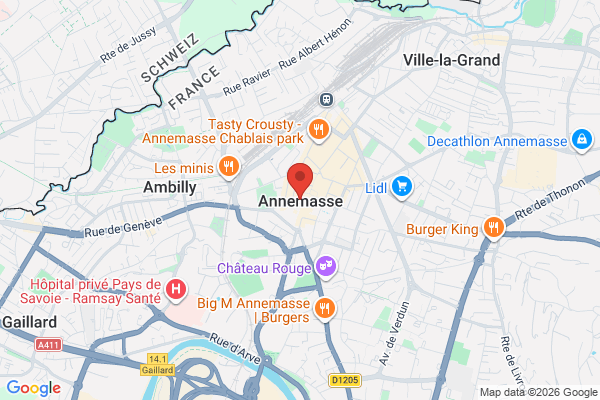 Carte de l'emplacement 74100 Annemasse