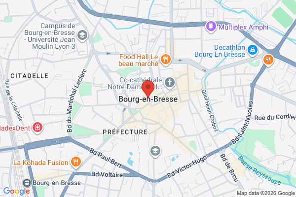 Carte de Bourg-en-Bresse, France