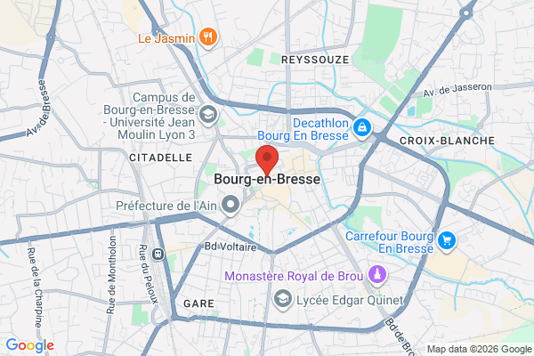 Carte de l'emplacement 01000 Bourg-en-Bresse