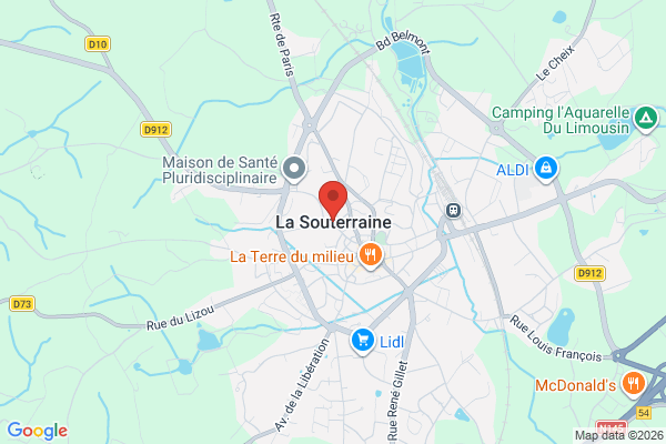 Carte de l'emplacement 23300 La Souterraine