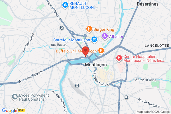 Carte de l'emplacement local commercial sur les rives du Cher 