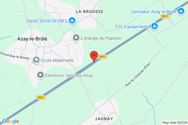 Carte de 79400 D611, Azay-le-Brûlé, France