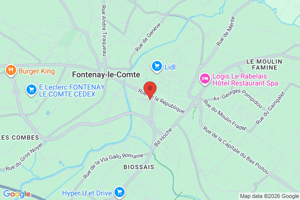 Carte de l'emplacement 85200 Fontenay-le-Comte
