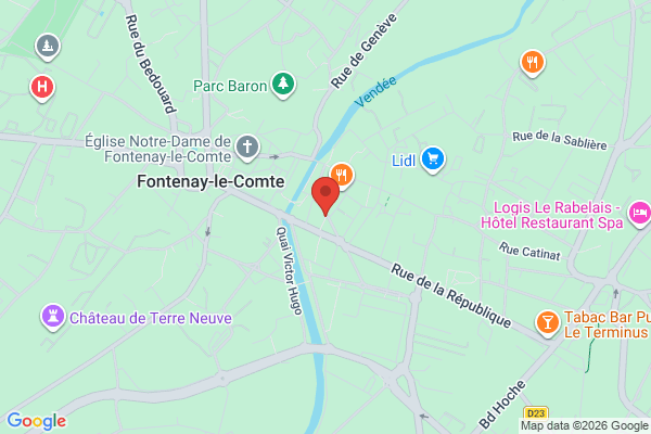 Carte de 8 Rue du Docteur Aude, Fontenay-le-Comte, France