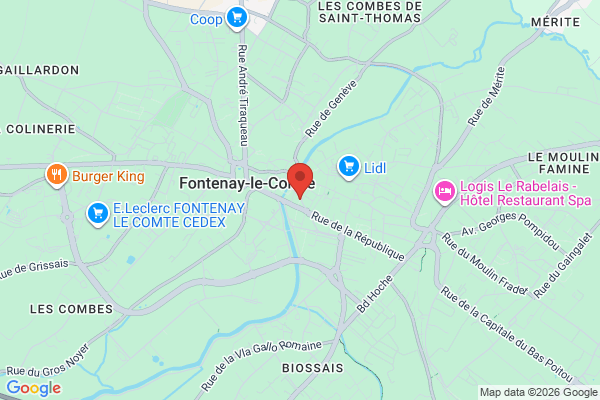 Carte de l'emplacement 85200 Fontenay-le-Comte